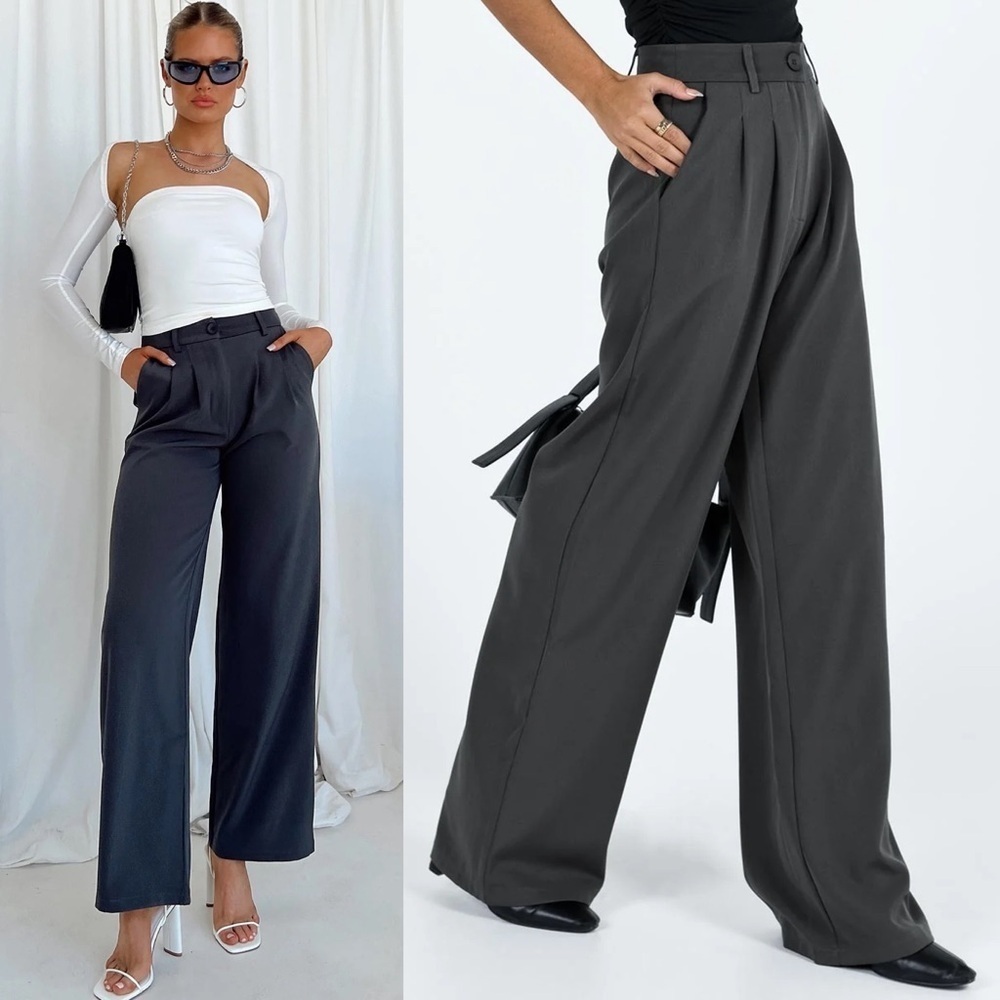 Princess Polly- Archer Pants Slate Trousers Size 10 Work Lower Impact